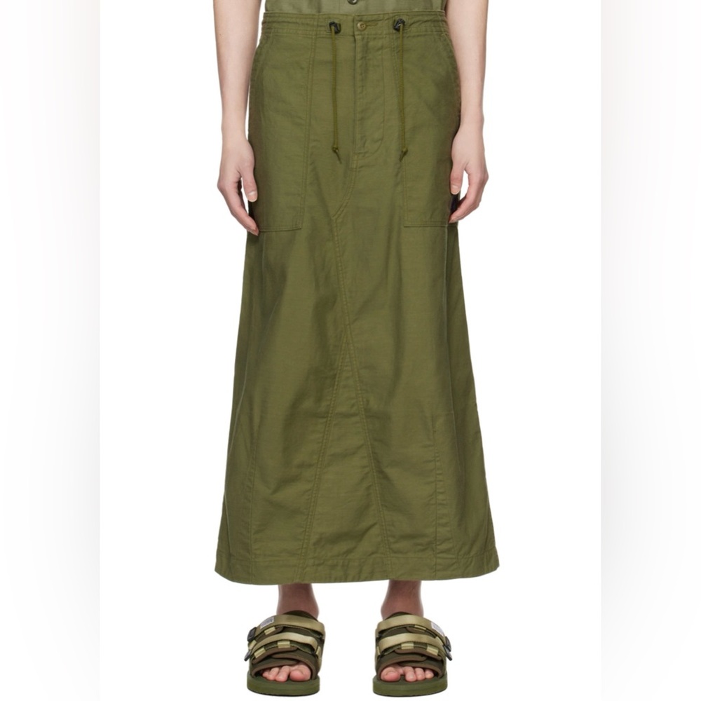 🫒 Needles Japan Olive Fatigue Skirt Unisex Size 34 🫒 - Picture 4 of 14